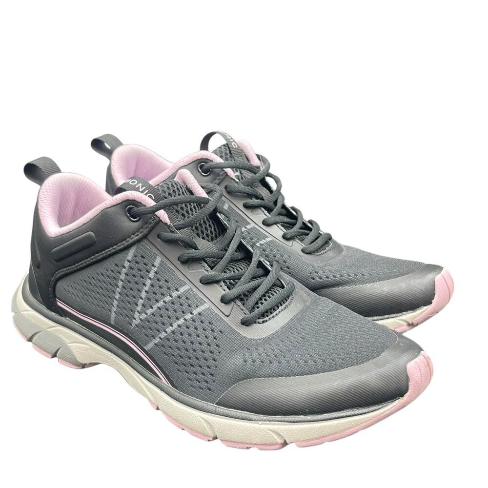 Vionic Drift Vibrant Walking Shoes Women’s 8 Black Athletic Comfort Sneakers